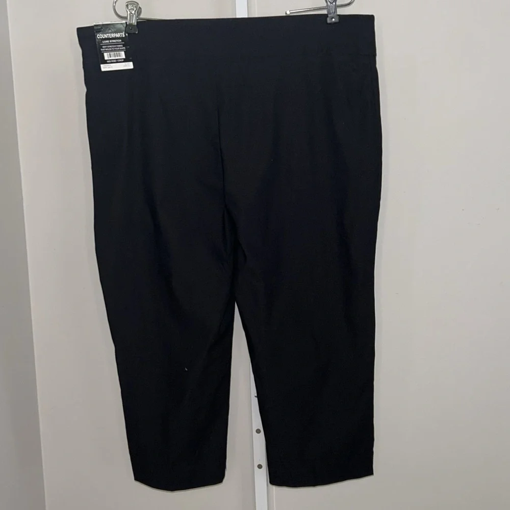 NWT Counterparts Luxe Stretch Mid Rise Crop Black Pants Size XL